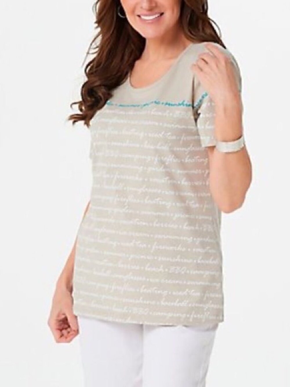 Denim & Co. Printed Perfect Jersey Scoop-Neck Top